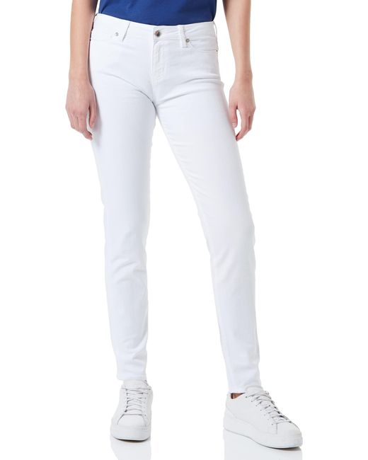 MOSCHINO Garment Dyed Skinny 5 Pocket Trousers Pantaloni Casual di Love Moschino in White