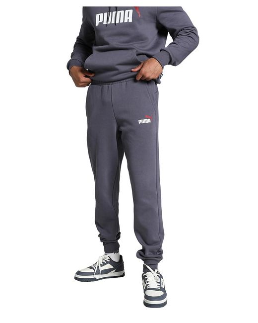 PUMA Ess+ 2 Col Logo Broek Fl Cl Gebreide Broek in het Blue voor heren