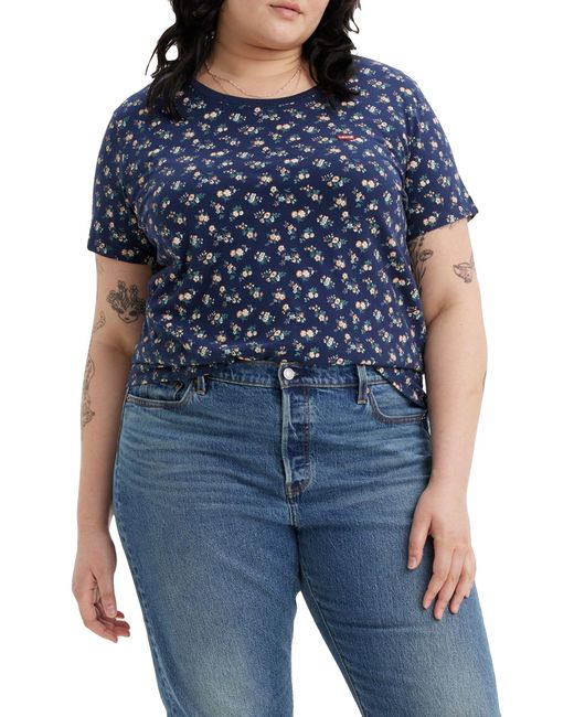 Levi's Blue Plus Size The Perfect Tee Non-graphic