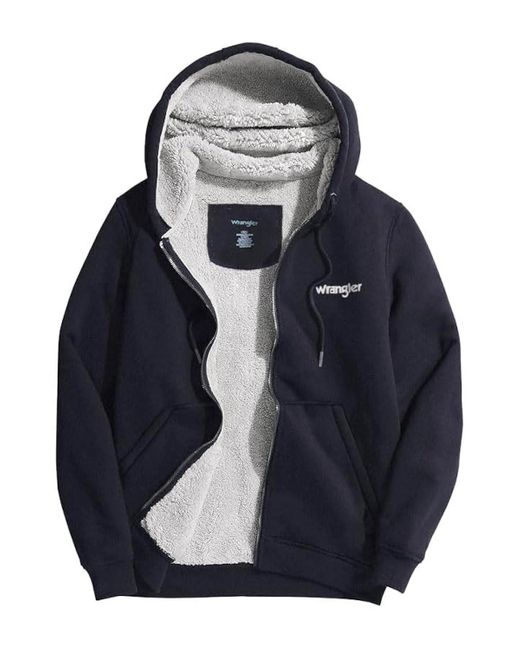Black Sherpa Lined Zip Up Hoodie #winterwear - View #2