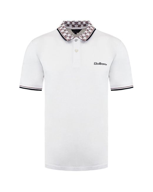 Ben Sherman Short Sleeve White Collar Interest S Polo Shirt 0075620 010 for men