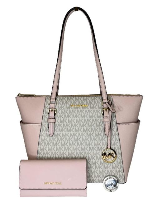 Michael Kors Womens Charlotte Top Zip Tote MK Signature Shoulder