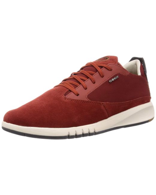 Geox Mens U Aerantis A Sneakers - Suede/Textile (11 US) in Red für Herren