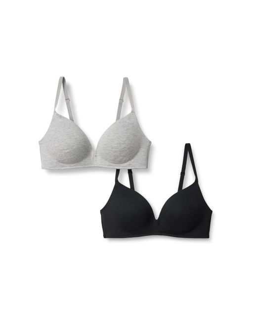 Bralette de tirantes con forro de punto de algodón Mujer Amazon Essentials de color White