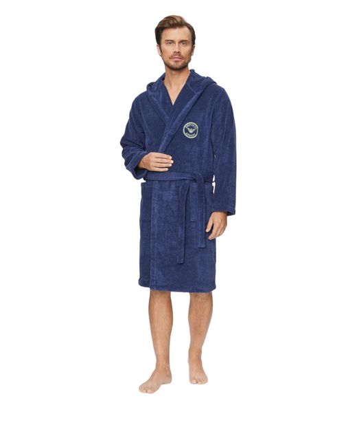 Robe de Bain pour Micro éponge Emporio Armani pour homme en coloris Blue