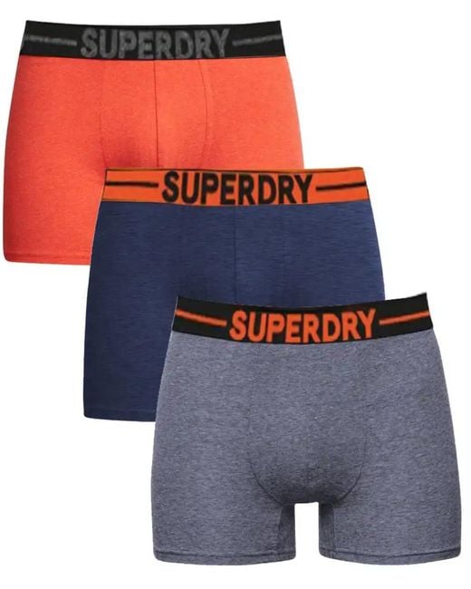 Superdry Blue Boxer Triple Pack Boxer Shorts for men