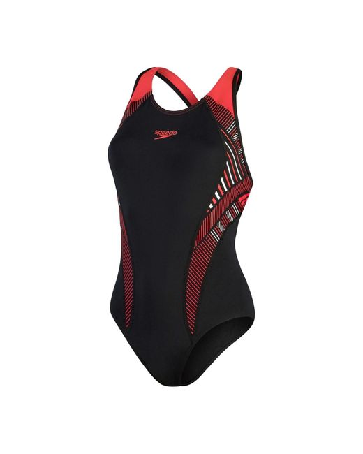 Speedo S Plmt Pt Lnbk Swimsuit Black/red 32