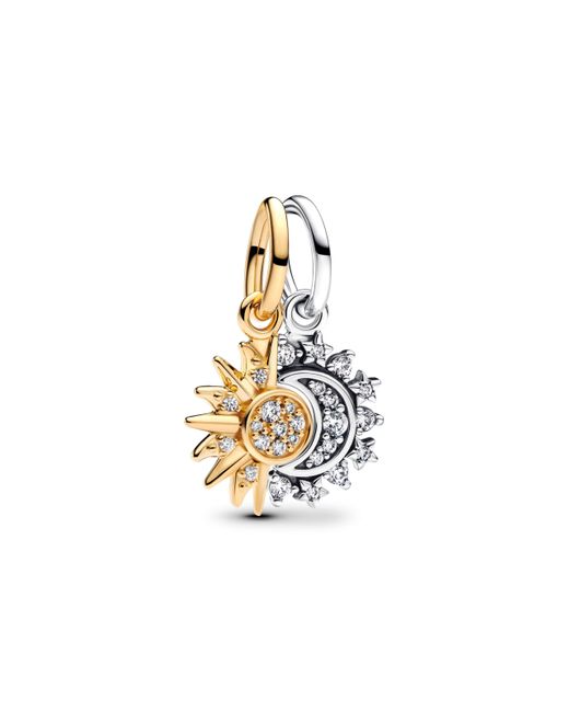 Pandora Metallic Splittable Sun & Moon Dangle Charm