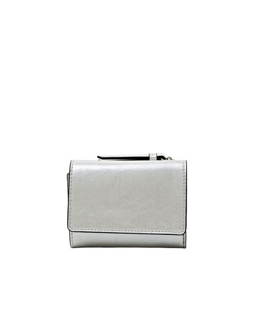 Esprit Gray Glänzendes Foldover-Portemonnaie