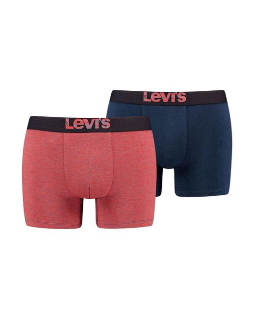 Levi's Blue Optical Illusion Organic Cotton Boxer Briefs 2 Pack for men