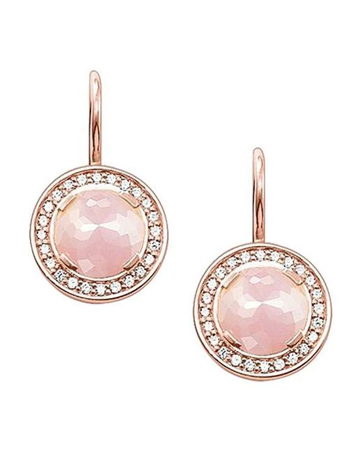 Thomas Sabo Pink Damen Ohrringe Light of Luna Rosa 925er Sterlingsilber; 750er Roségold Vergoldung H1809-417-9
