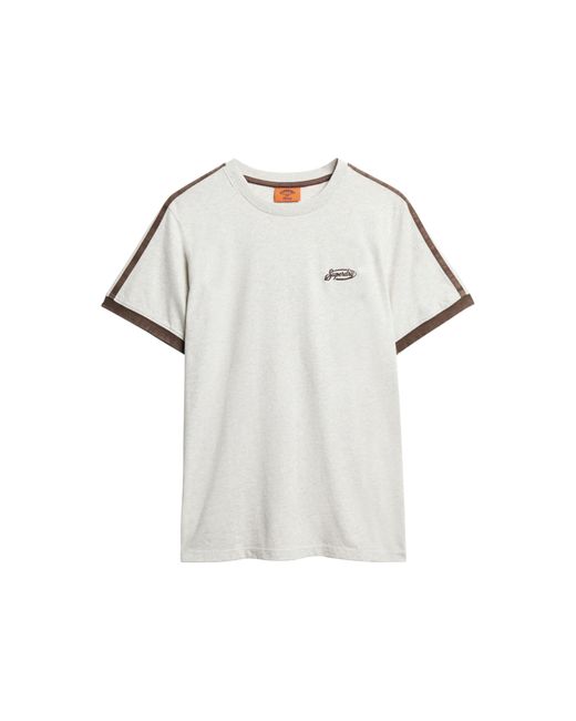 T-shirt Essential Retro pour homme avec rayures et logo Superdry pour homme en coloris White