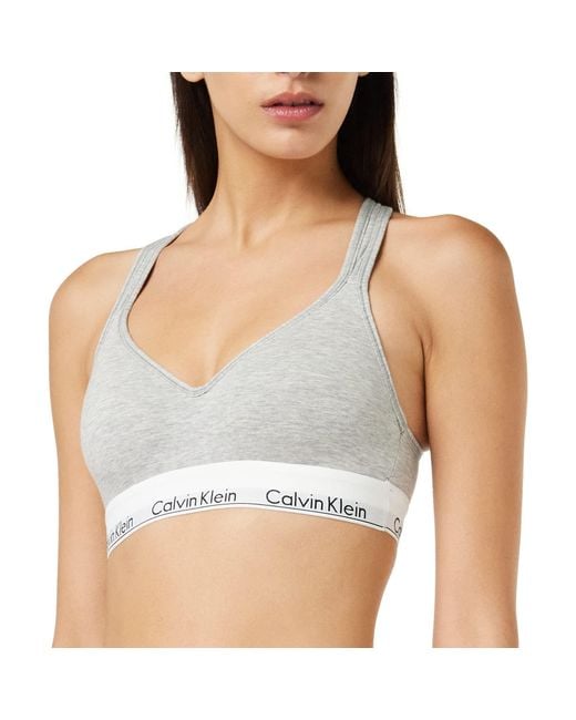 Calvin Klein Gray Bralette Lift 000qf1654e Triangle Bras