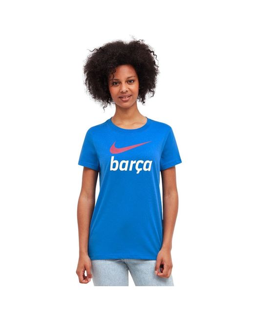 Nike Blue FC Barcelona Fußball T-Shirt