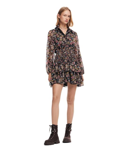 Vestido de ga Larga para Mujer Desigual de color Black