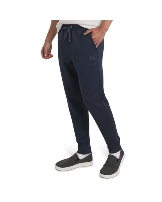 Quiksilver Blue Regular Fit Active Performance Heavyweight Jacquard Mesh And Polar Fleece Jogger Pants Sweatpants for men