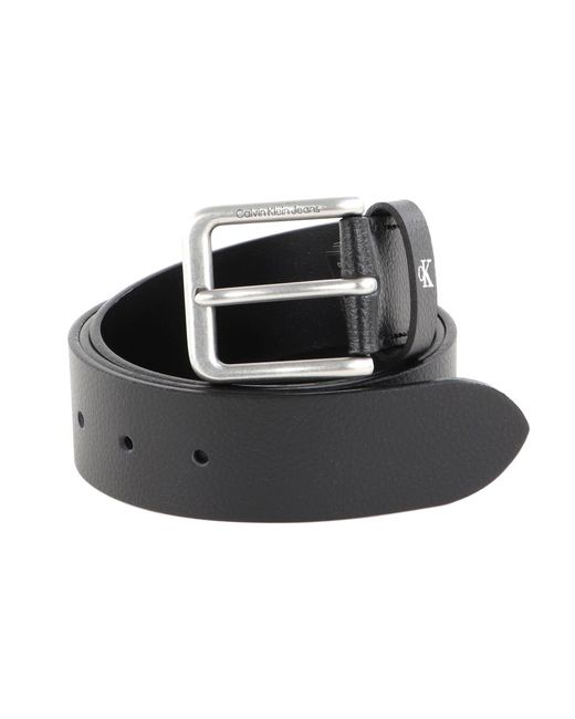 Rounded Classic Belt 38MM W90 Black di Calvin Klein da Uomo