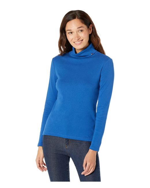 Suéter de ga Larga con Cuello Alto para Mujer Tommy Hilfiger de color Blue