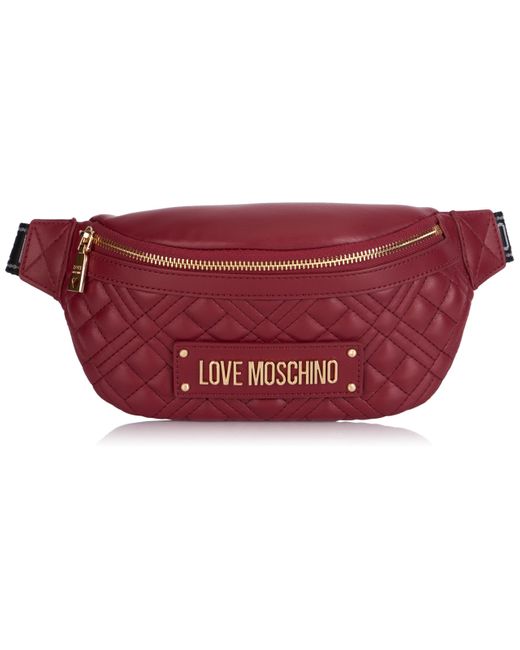 Love Moschino Red , Waist Bag, Bordeaux, 27x12x8