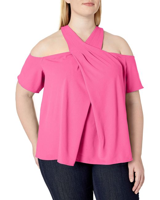 neon pink plus size top