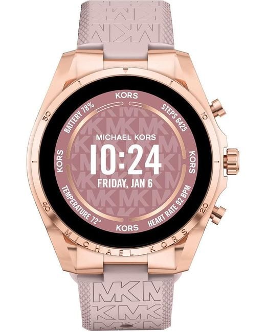 Smartwatch Gen 6 Bradshaw para mujer de acero inoxidable en tono oro rosa con correa de silicona en tono rosado Michael Kors de color Rosa Lyst