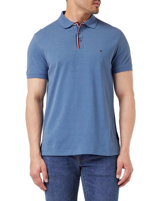 Tommy Hilfiger Blue Polo Shirt Placket Short-sleeve Regular Fit for men