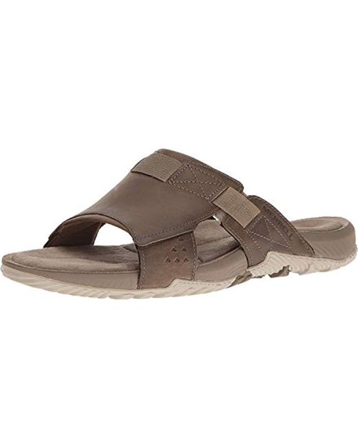 Merrell Brown Terrant Slide Open Toe Sandals for men