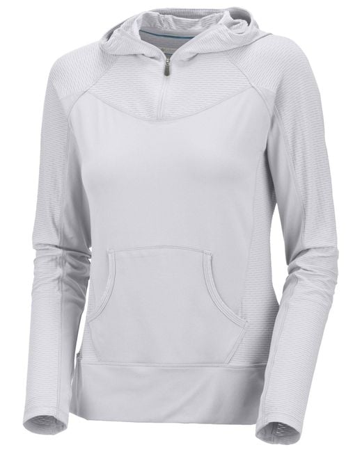 Columbia Gray Anytime 1/2 Zip Hoodie,white,l