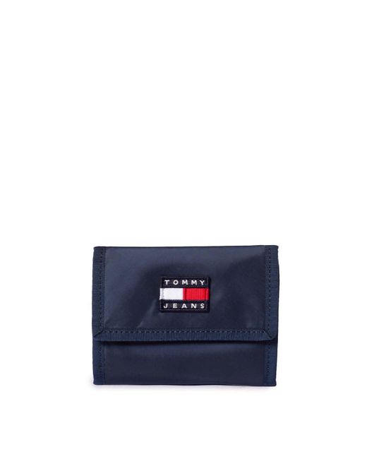 Tommy Hilfiger Blue Trifold Wallet With Velcro Closure for men