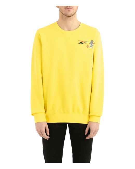 Reebok Yellow S Tom And Jerry Sweatshirt for men