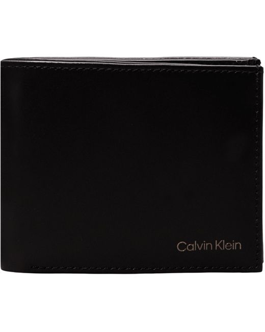 Calvin Klein Black Ck Smooth Bifold 5cc W/coin for men