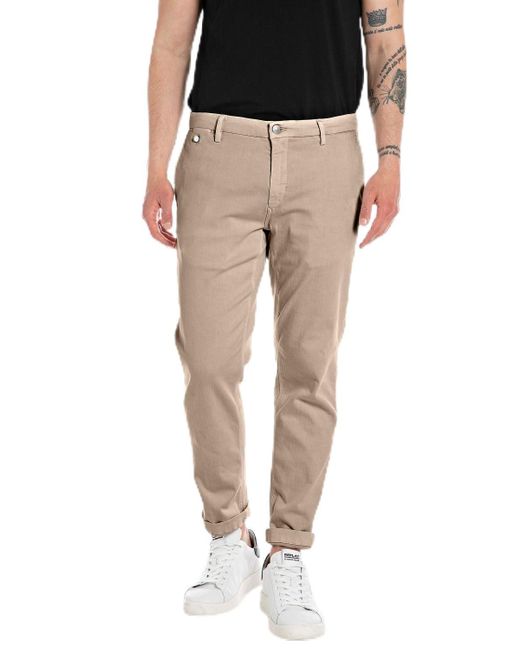 Replay Natural Hyperflex Chino Trousers With Stretch