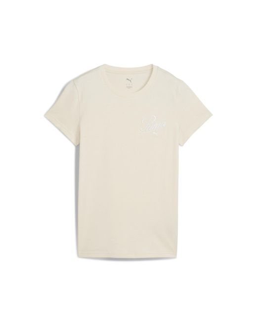 PUMA Ess Script T-shirt in het White