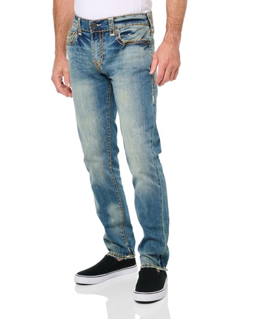 True Religion Blue Rocck Super T No Flap 32" Inseam Jeans for men