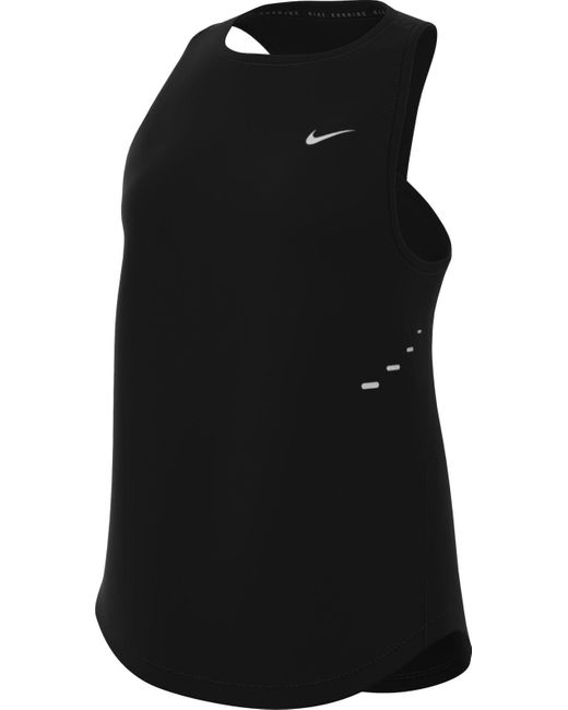 Nike Swift Dri-fit-hardlooptanktop Voor in het Black