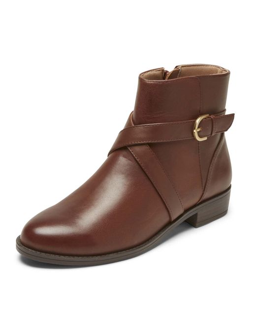 Rockport Brown Vicky Belt Bootie Ankle Boot