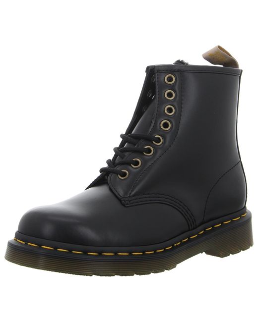 Dr. Martens Vegan 1460 Faux Fur Lined Lace Up Boots in Black | Lyst UK