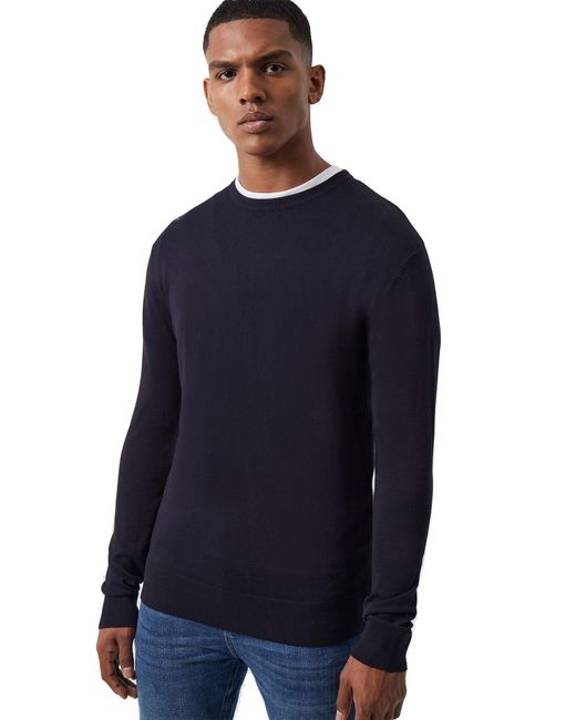 French Connection Blue Crew Neck Knit Jumper for men