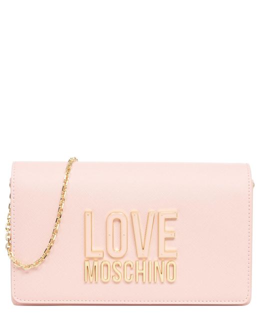Borsa a tracolla jelly logo di Love Moschino in Pink