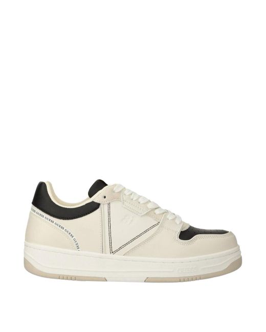 Guess White Ancona Low Carryover Sneakers For – Beige Model Fmpancele12 for men