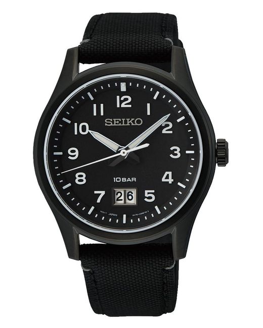 Orologio Analogico al Quarzo Uomo con Cinturino in Nylon SUR571P1 di Seiko in Black da Uomo