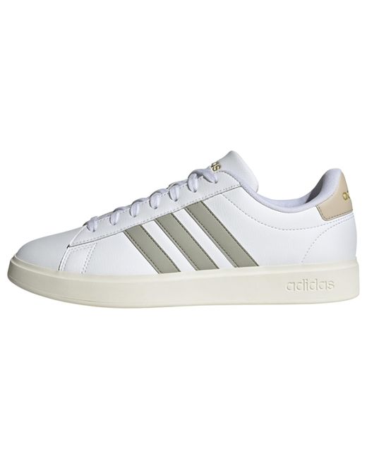 Adidas White Grand Court 2.0 Shoes-low for men
