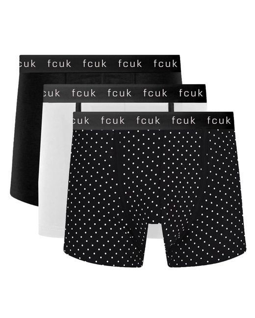 French Connection Black 3 Pack Logo Boxer Shorts Assorted 14 for men