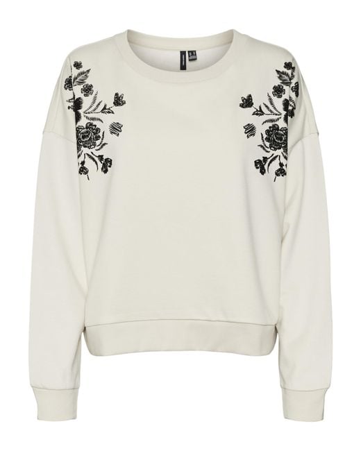 Vero Moda White Vmhelen Trina Ls Sweat Box Jrs Ga Sweatshirt