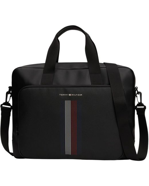 Tommy Hilfiger Black Th Foundation Computer Bag for men