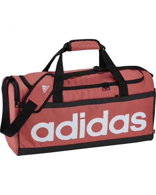 Adidas Red Essentials Linear Duffel Bag Prelsc/black/white M for men