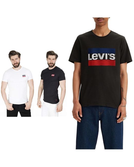 Levi's T-Shirt Sportwear White/Mineral Black XS T-Shirt Sportswear Beautiful Black+ XS in Blue für Herren