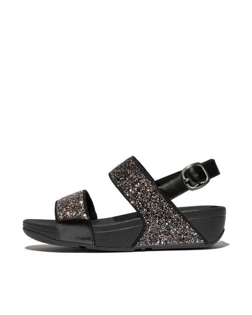 Fitflop Black Lulu Multi-tonal Glitter Back-strap Sandals
