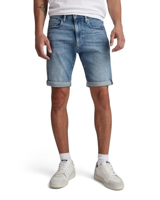 G-Star RAW Blue 3301 Slim Shorts for men