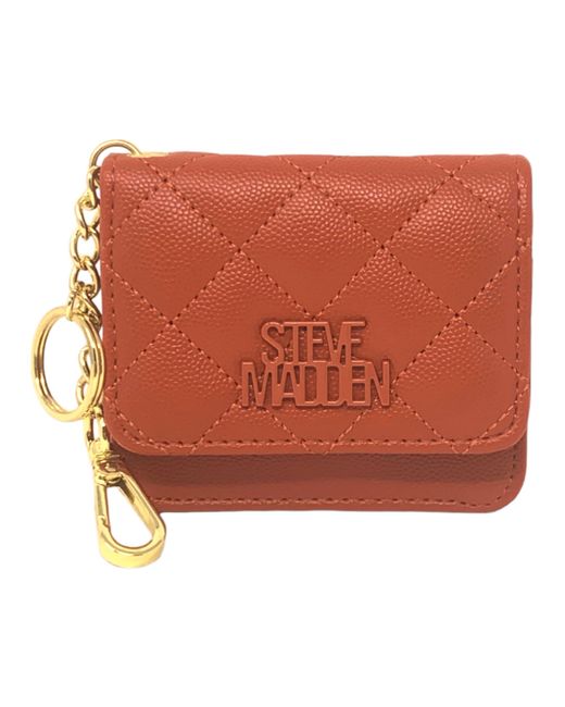 Steve Madden Brown Bwren Flap Wallet With Keyring